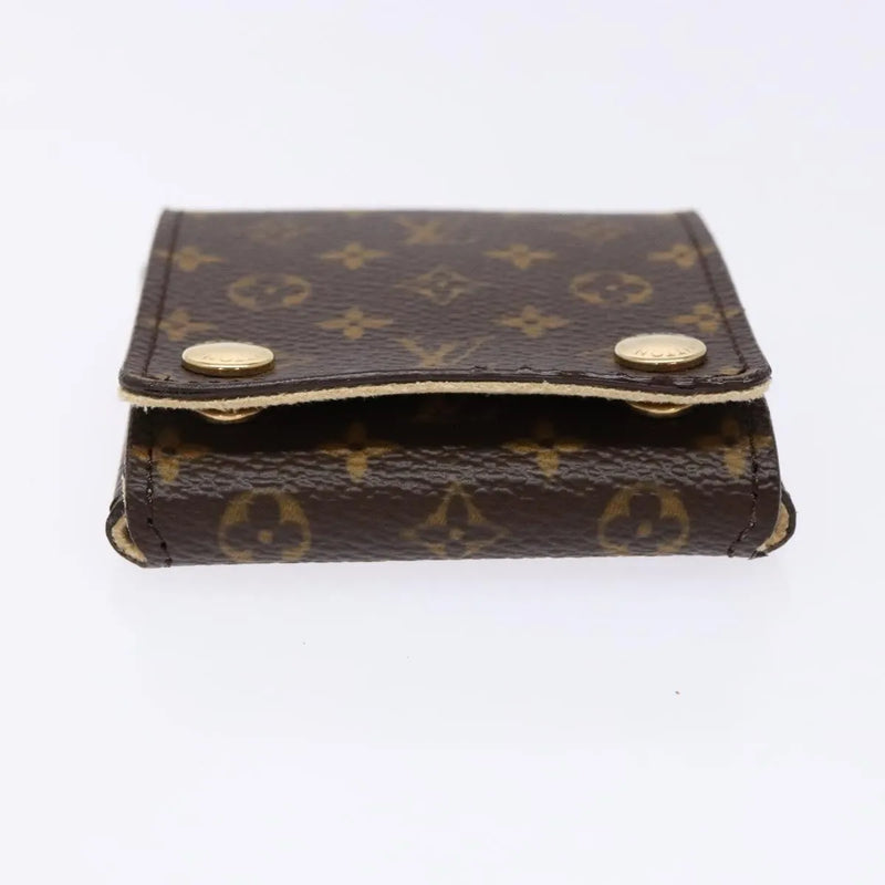 Louis Vuitton Case Jewelry Box Canvas Brown Accessory