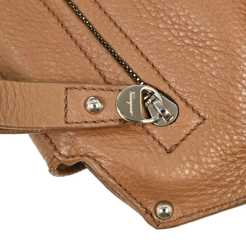 Salvatore Ferragamo Sofia Satchel Leather Brown Bag