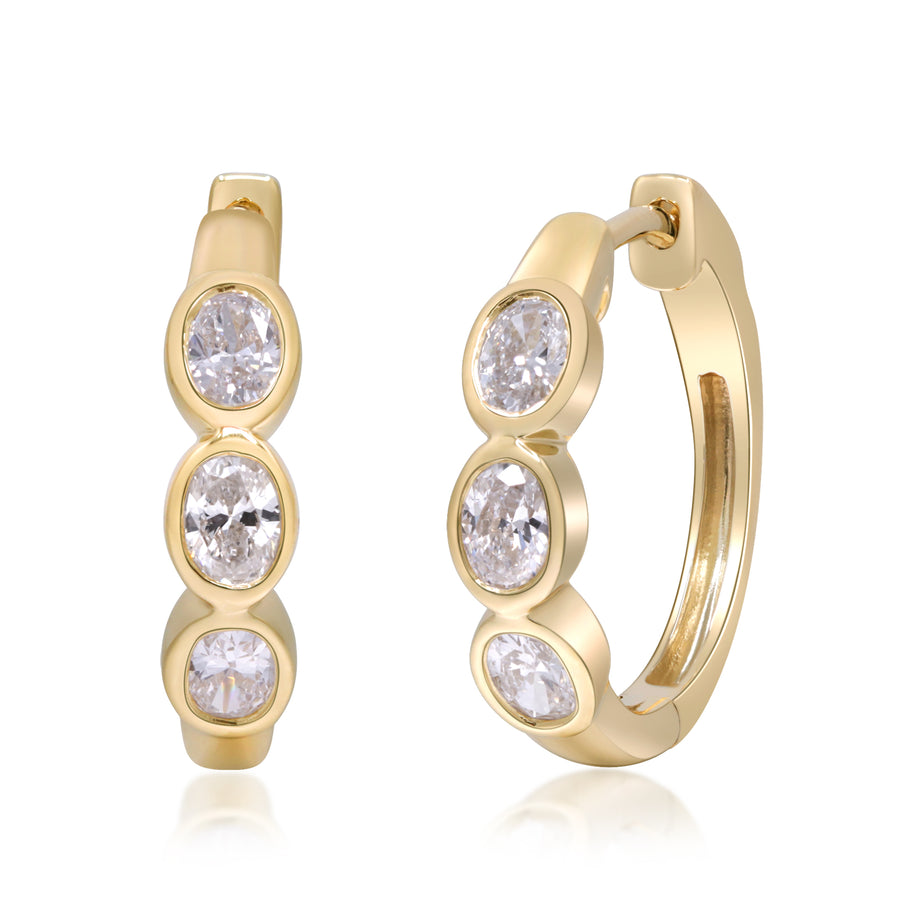 0.87 Ctw Yellow Gold Lab-Grown Diamond Earrings 14k