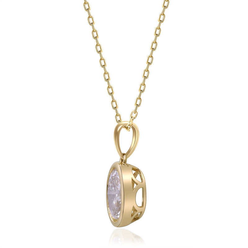 1.02 Ctw Yellow Gold Lab-Grown Diamond Pendant 14k