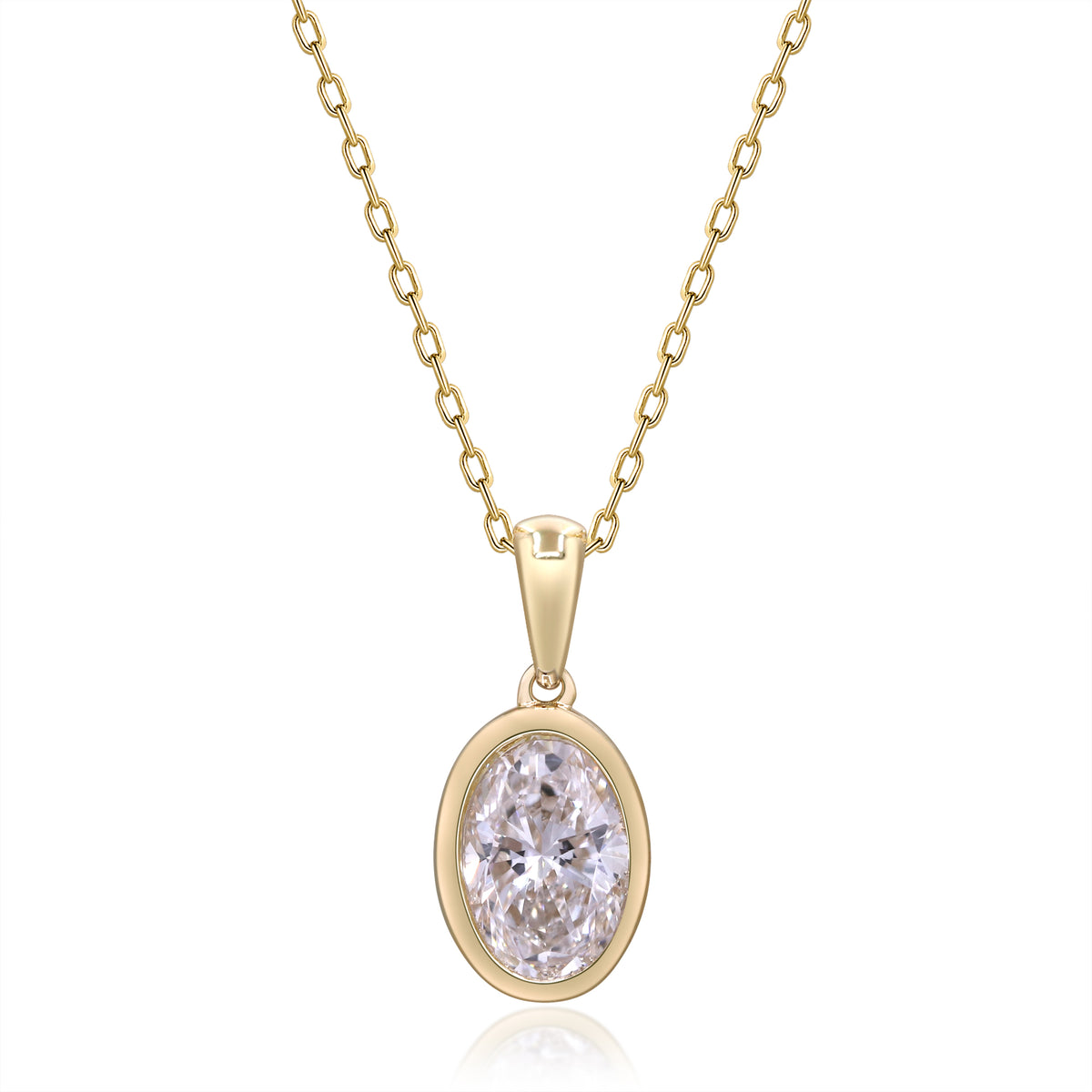 1.02 Ctw Yellow Gold Lab-Grown Diamond Pendant 14k