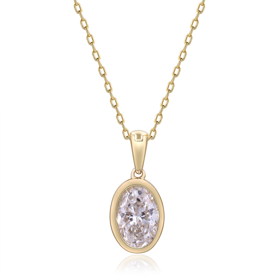 1.02 Ctw Yellow Gold Lab-Grown Diamond Pendant 14k