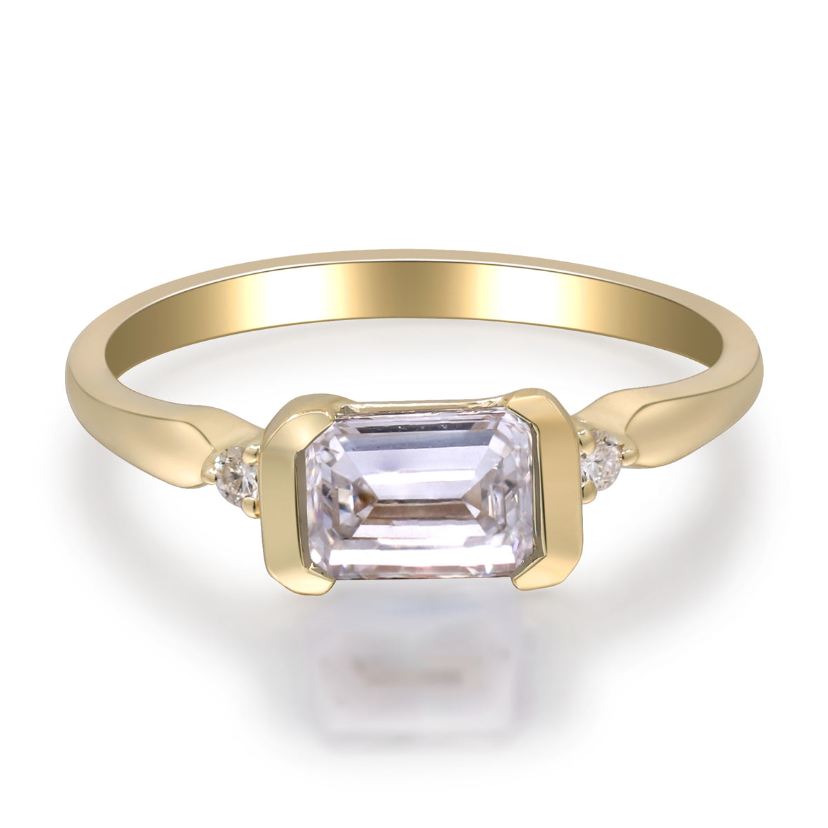 1.11 Ctw Yellow Gold Lab-Grown Diamond Ring 14k Rings