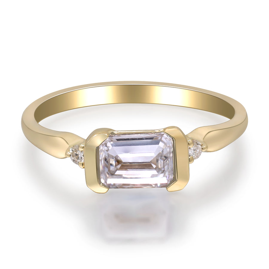 1.11 Ctw Yellow Gold Lab-Grown Diamond Ring 14k Rings