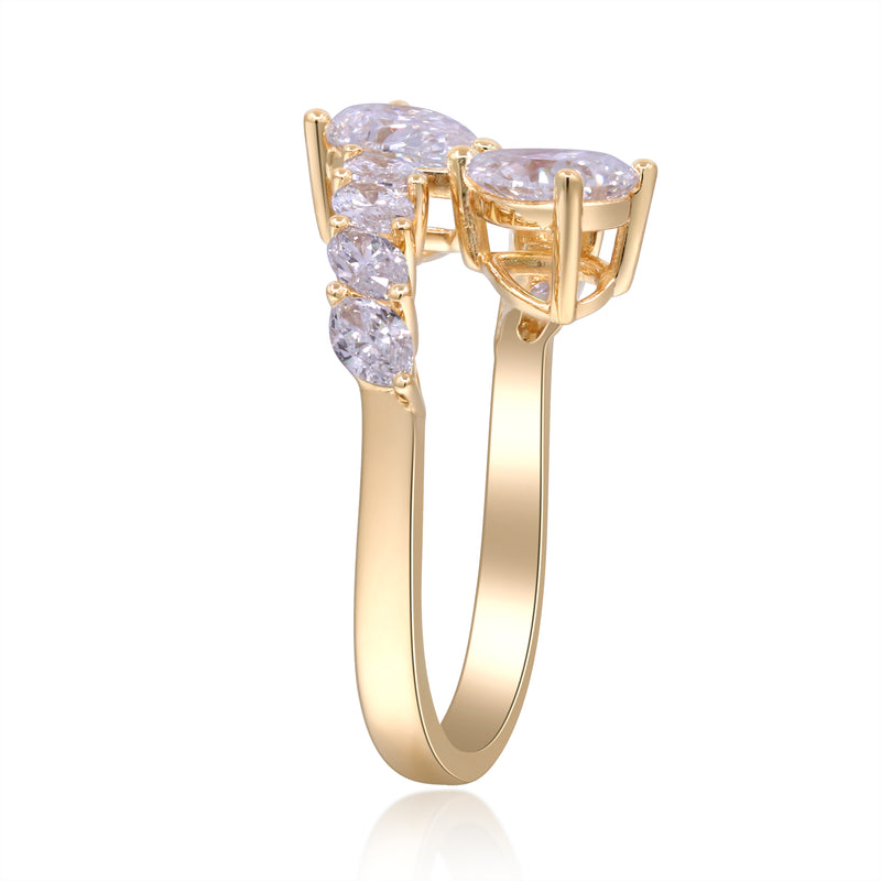 2.13 Ctw Yellow Gold Lab-Grown Diamond Ring 14k Rings