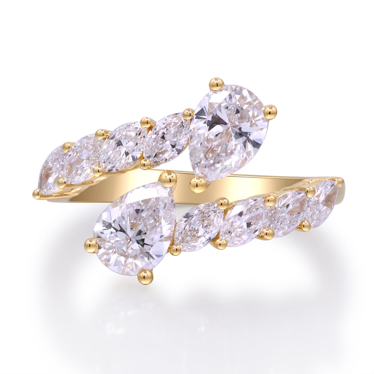 2.13 Ctw Yellow Gold Lab-Grown Diamond Ring 14k Rings