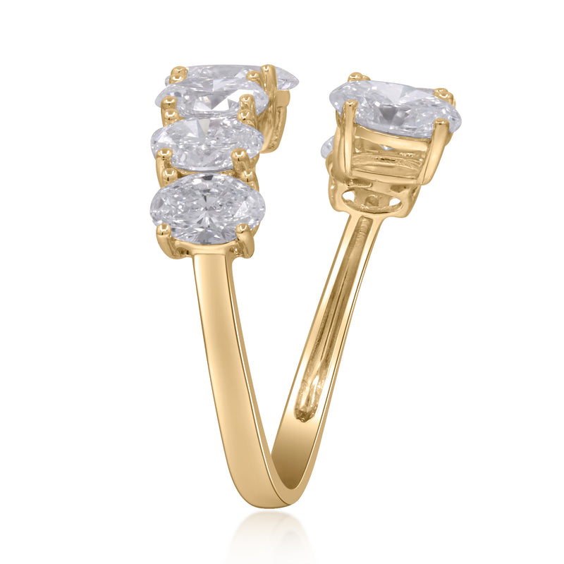 3.76 Ctw Yellow Gold Lab-Grown Diamond Ring 14k Rings