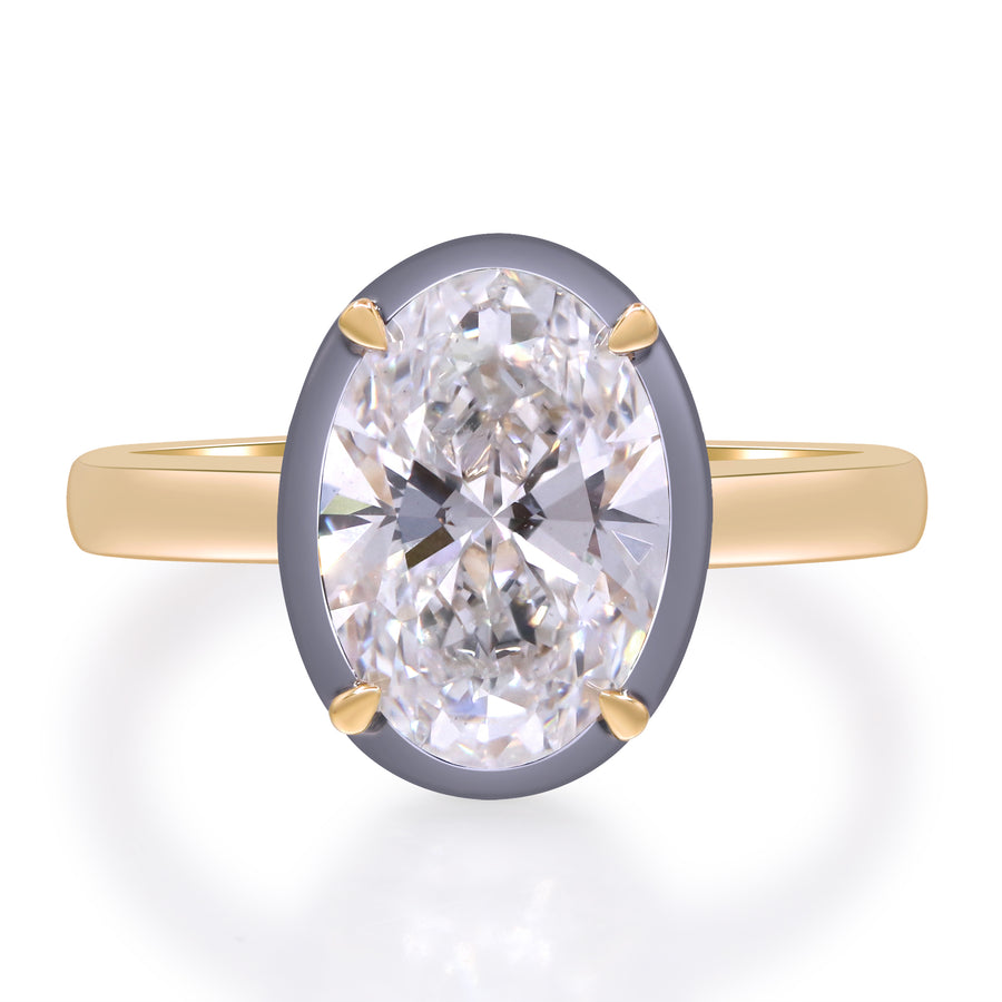 3.02 Ctw Yellow Gold Lab-Grown Diamond Engagement Ring 14k Bijoux