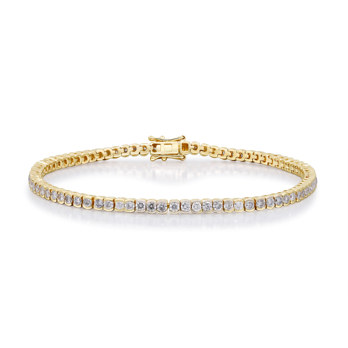 2.51 Ctw Yellow Gold Lab-Grown Diamond Bracelet 14k Bracelets