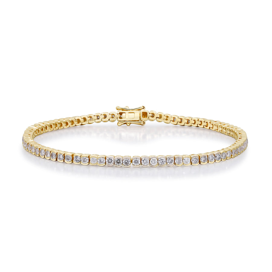 2.51 Ctw Yellow Gold Lab-Grown Diamond Bracelet 14k Bracelets