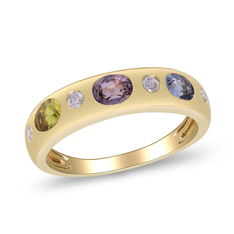 Yellow Gold Sapphire And Diamond Ring 14k Rings