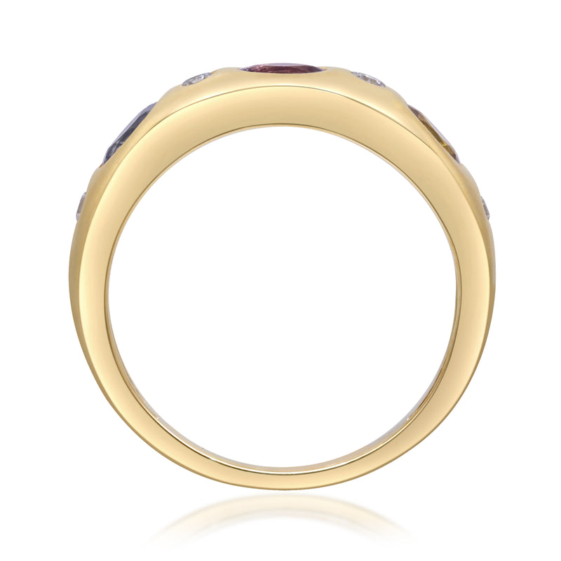 Yellow Gold Sapphire And Diamond Ring 14k Rings