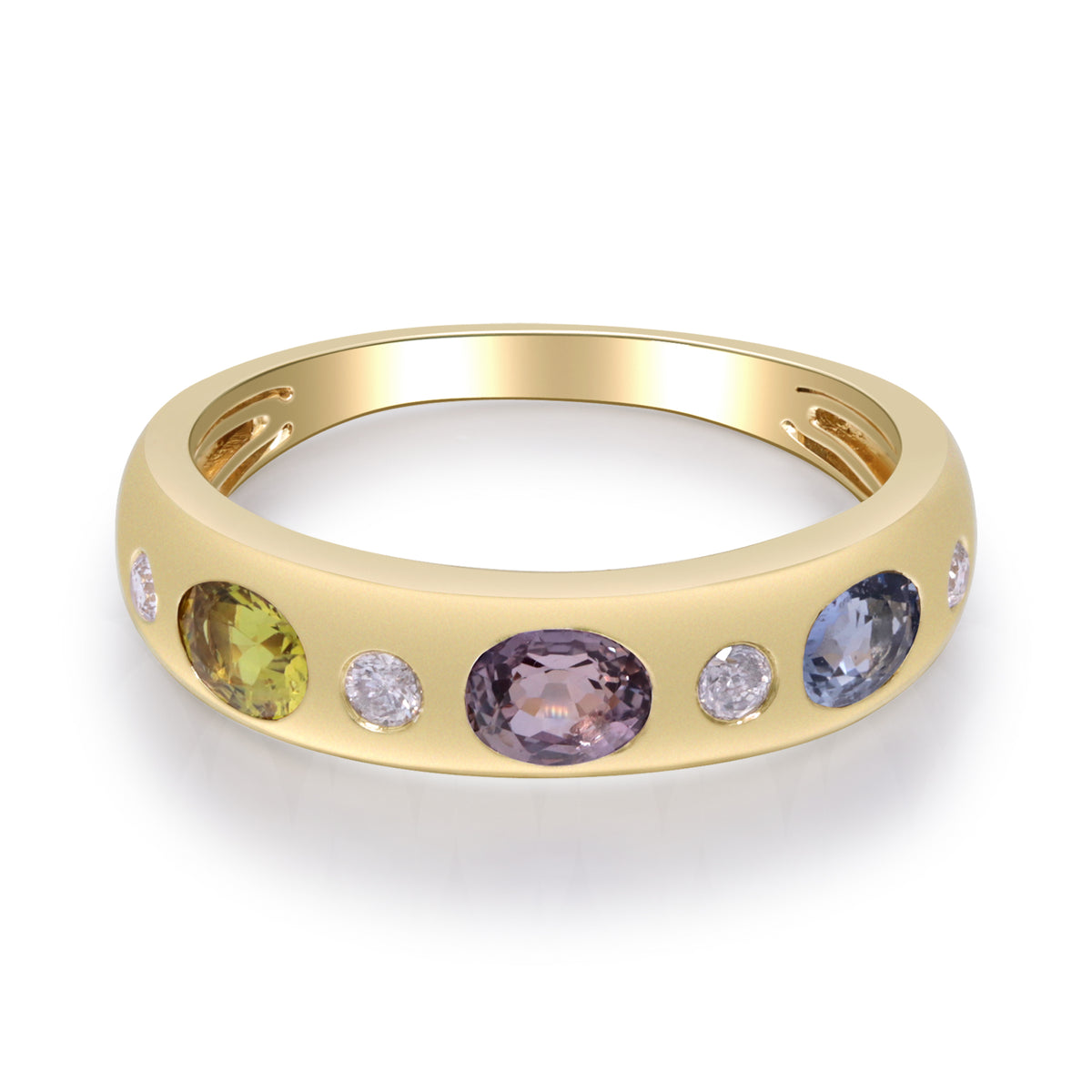 Yellow Gold Sapphire And Diamond Ring 14k Rings