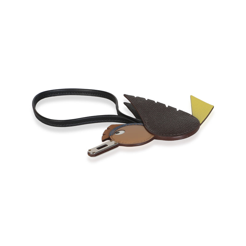 Hermès Chocolat Lime Deep Bleu Gold Noir Epsom Mysore Swift Milo Birdy Charm Black; Blue; Brown; Multicolor; Yellow Leather Bag Charms