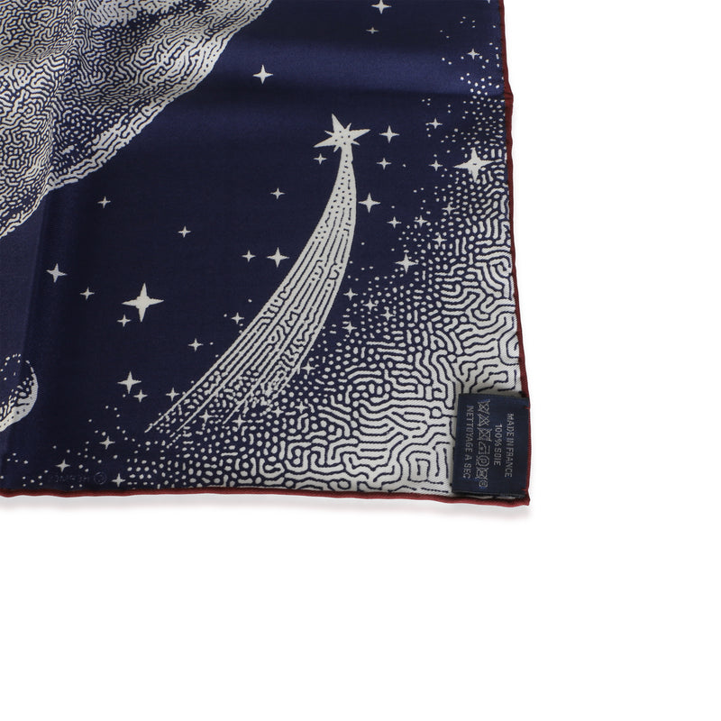 Hermès Marine Blanc Bordeaux Silk Clair De Lune Scarf 70 Blue; White Fabric Scarves/wraps