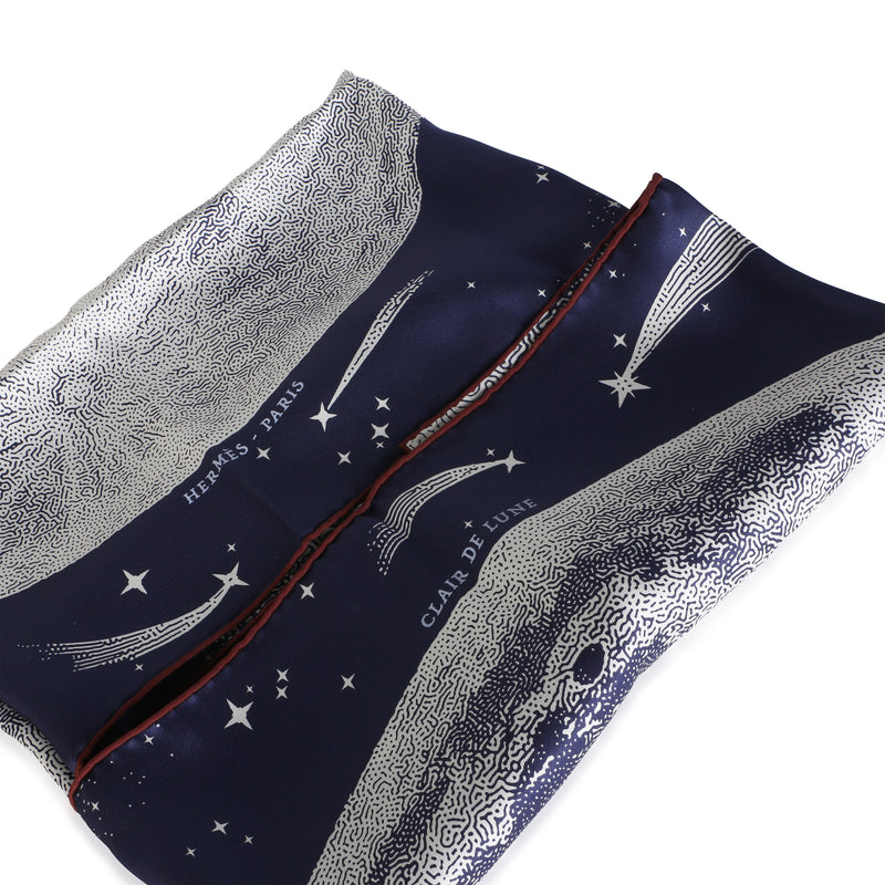 Hermès Marine Blanc Bordeaux Silk Clair De Lune Scarf 70 Blue; White Fabric Scarves/wraps