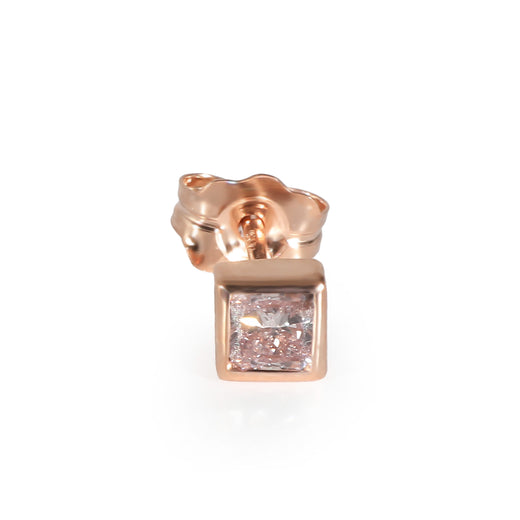 Fancy Pink Diamond Stud Earring 14k Rose Gold (0.16 Ct Pink-I1)