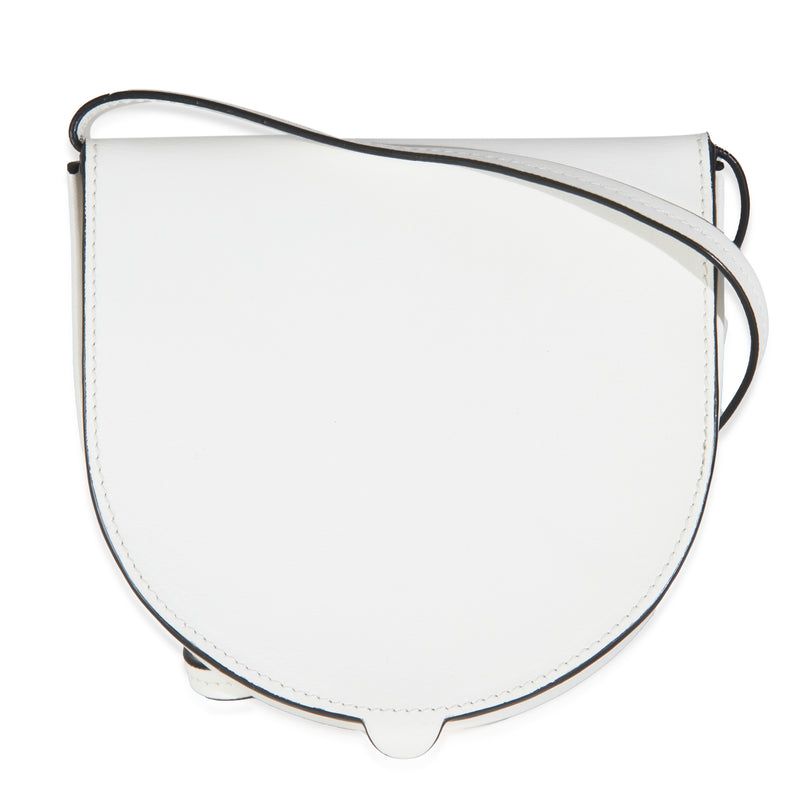 Loewe White Calfskin Heel Metal Flower Crossbody Leather Handbag