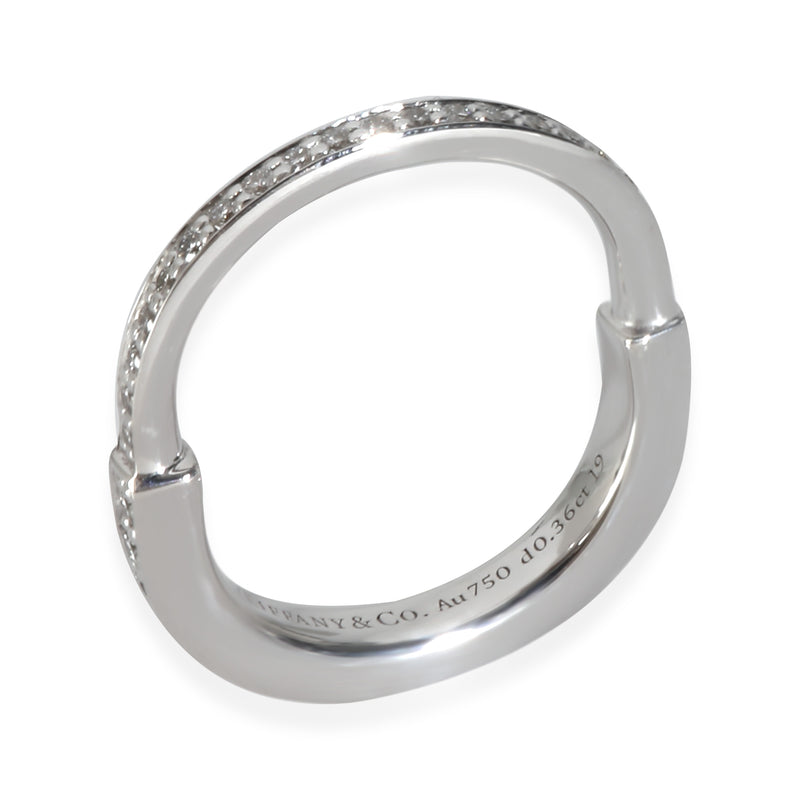 Tiffany & Co. White Gold Diamond Lock Ring 18k