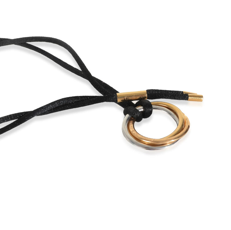 Cartier 3-Tone Gold Diamond Medium Model Trinity Necklace 18k
