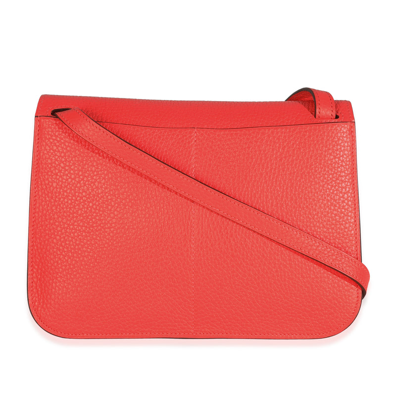 Hermès Rose Texas Clemence Halzan 25 Phw Pink Leather Handbag
