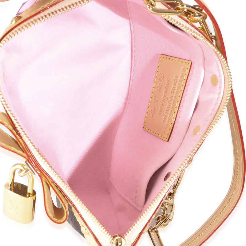 Louis Vuitton X Tm Sakura Brown Monogram Canvas Pochette Accessoires Brown; Pink Handbag