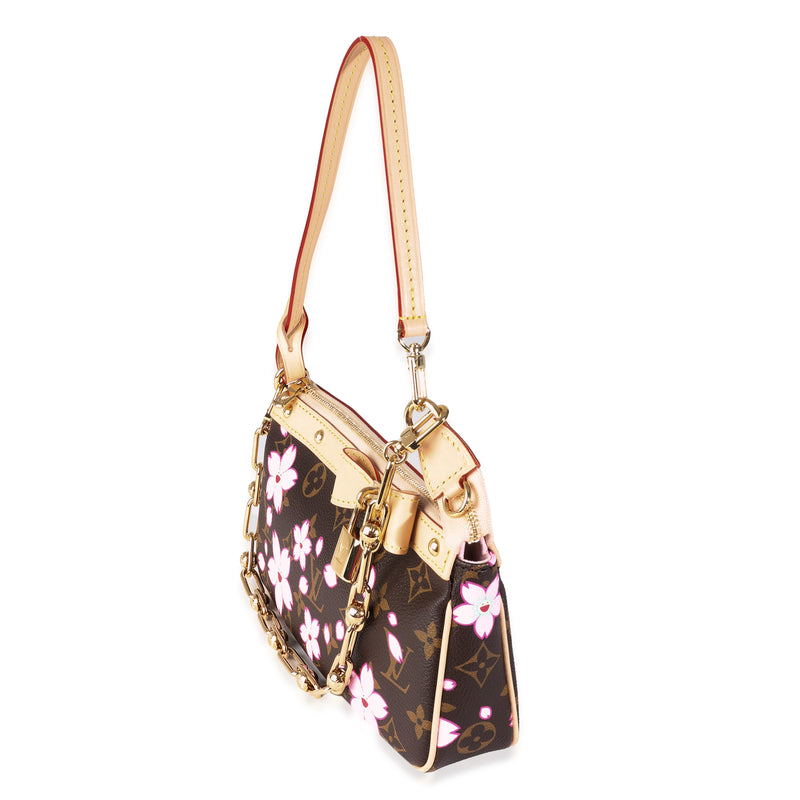 Louis Vuitton X Tm Sakura Brown Monogram Canvas Pochette Accessoires Brown; Pink Handbag