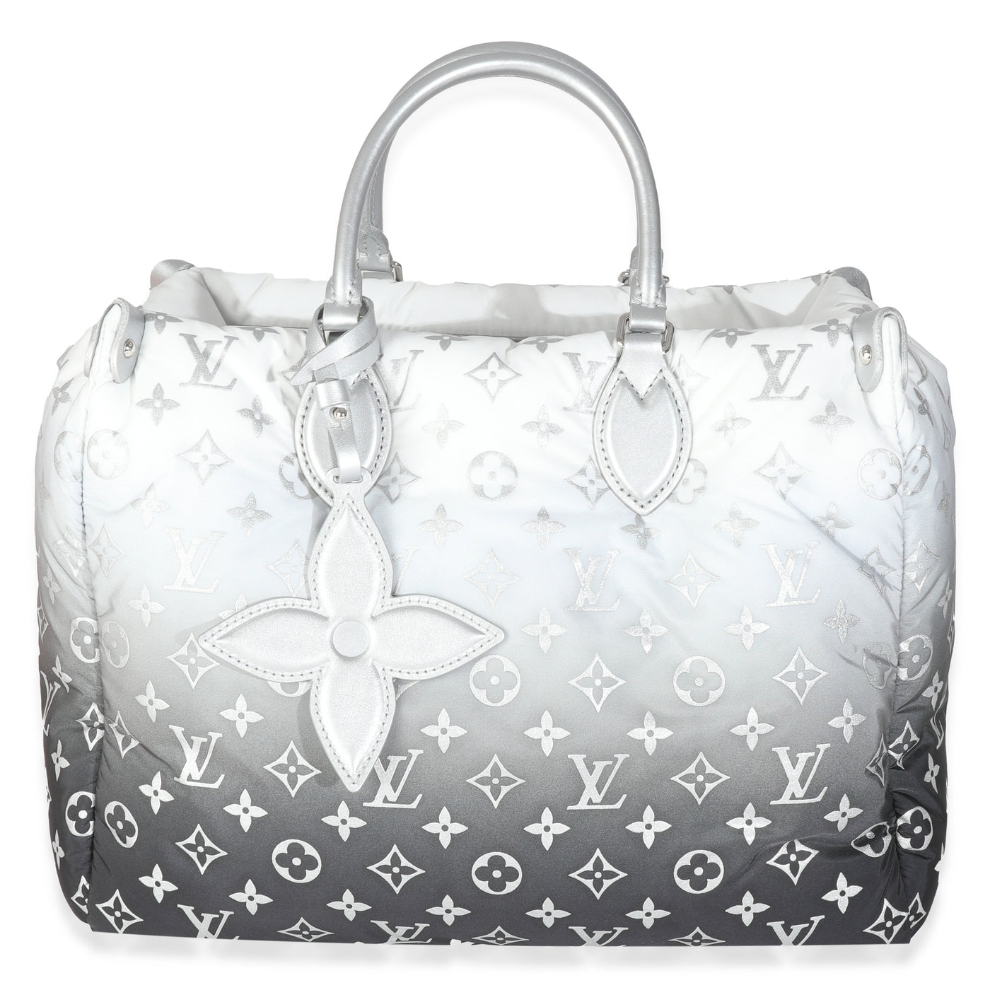 Louis Vuitton Frost Nylon Monogram Gradient Lv Snow Onthego Mm Gray; White Handbag