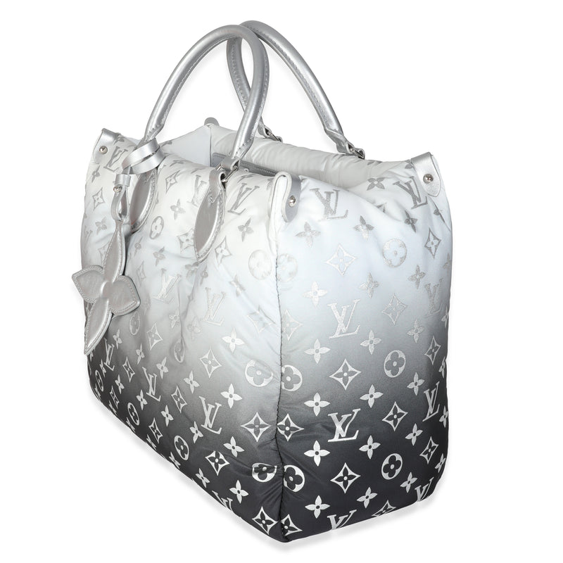 Louis Vuitton Frost Nylon Monogram Gradient Lv Snow Onthego Mm Gray; White Handbag