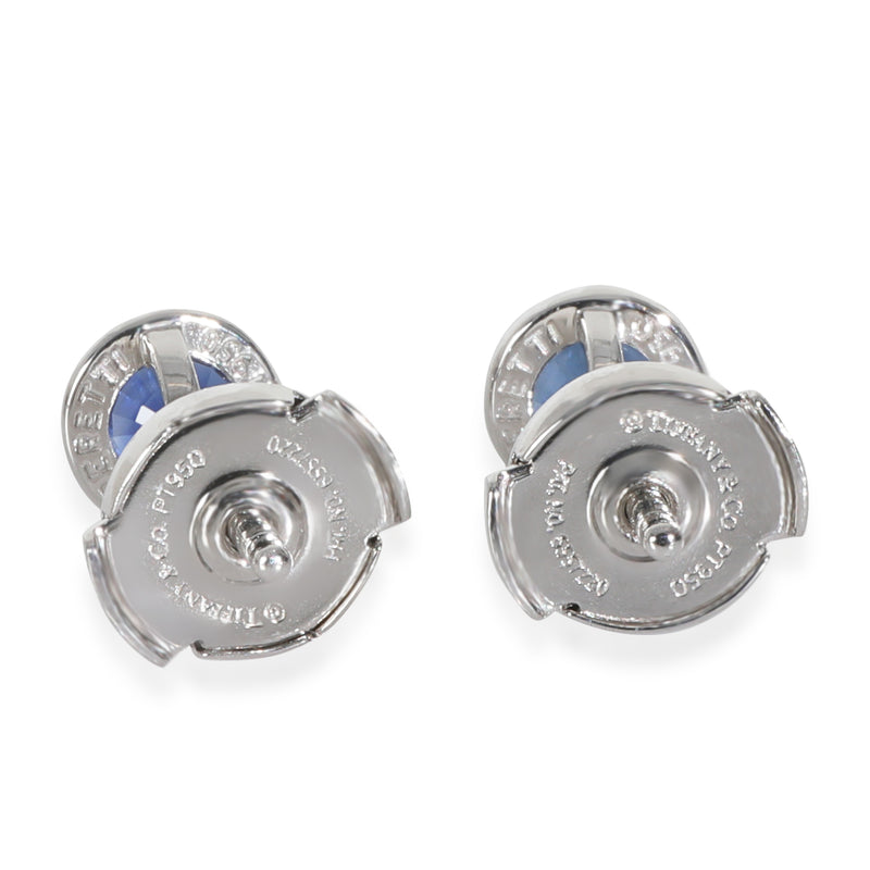 Tiffany & Co. Platinum Sapphire Elsa Peretti By The Yard Earrings 950