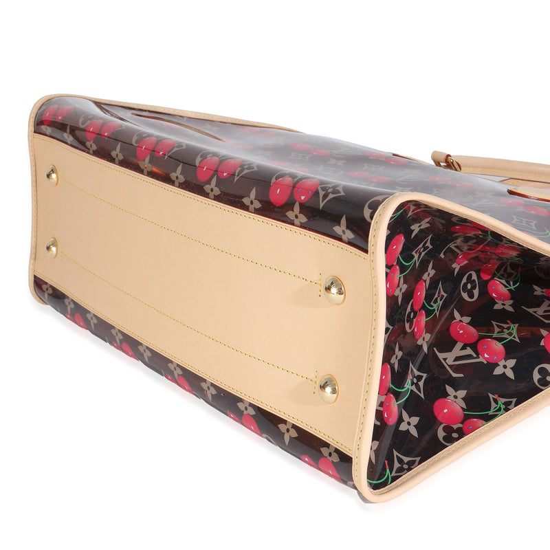 Louis Vuitton X Tm Monogram Cherry Crystal Onthego Gm Brown; Red Leather; Plastic/rubber Handbag