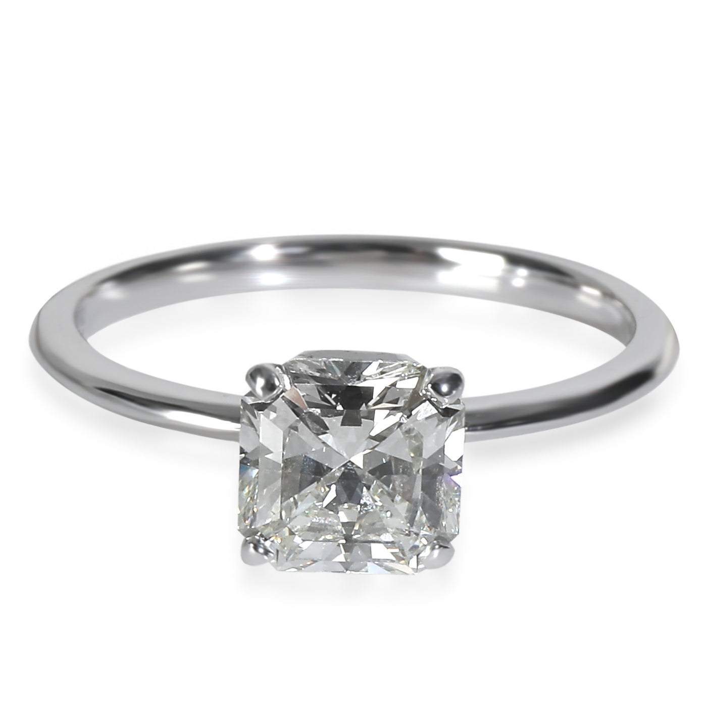 Tiffany & Co. 1.3 Ct Cut Cornered Square Diamond True Solitaire 950 Engagement Ring
