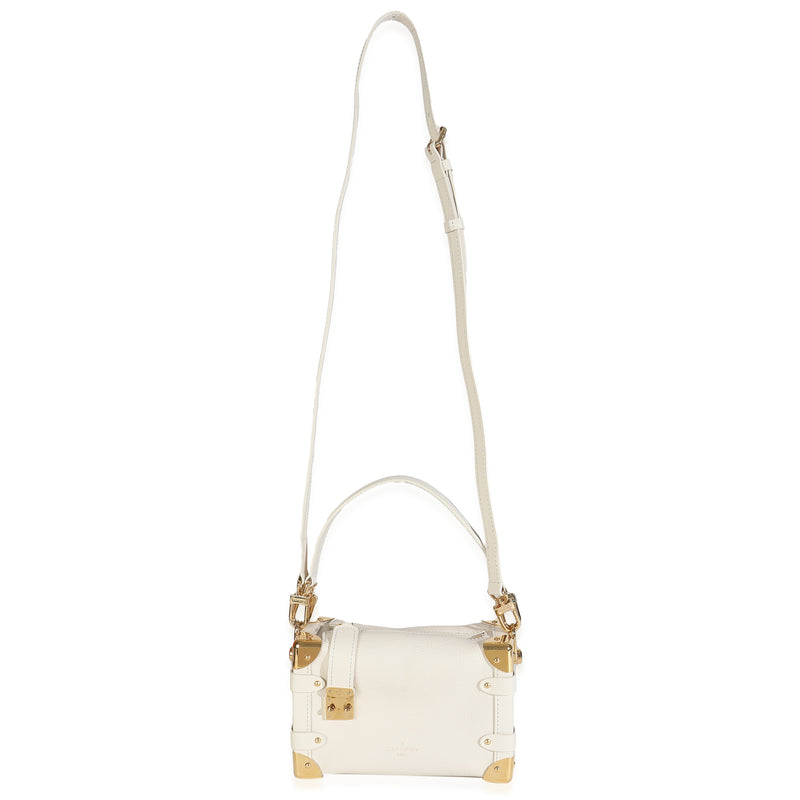 Louis Vuitton Chalk Grained Calfskin Side Trunk Pm Neutral; White Leather Handbag
