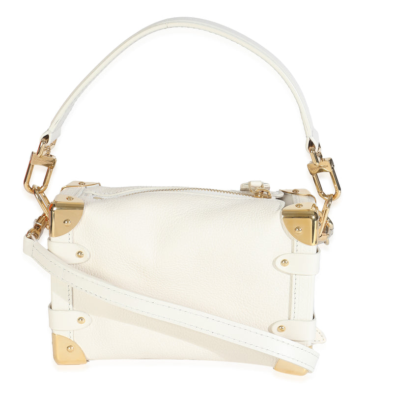 Louis Vuitton Chalk Grained Calfskin Side Trunk Pm Neutral; White Leather Handbag