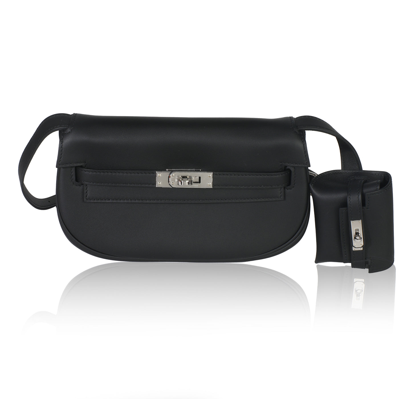 Hermès Black Swift Kelly Moove Phw Leather Handbag