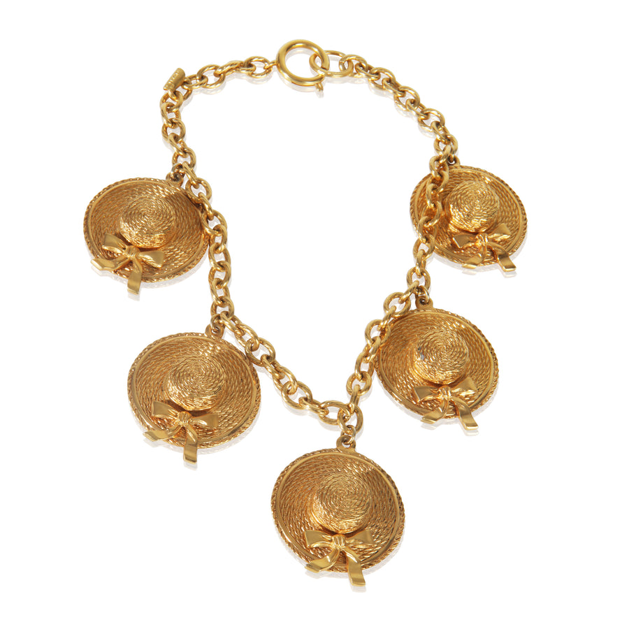 Chanel Gold-Plated Vintage Sunhat Charm Necklace