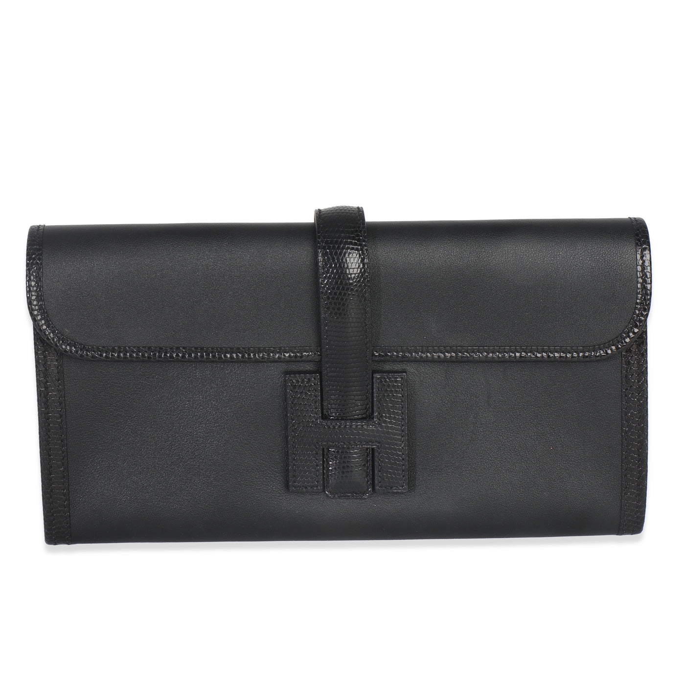 Hermès Black Swift Lizard Jige Elan Touch 29 Leather Handbag