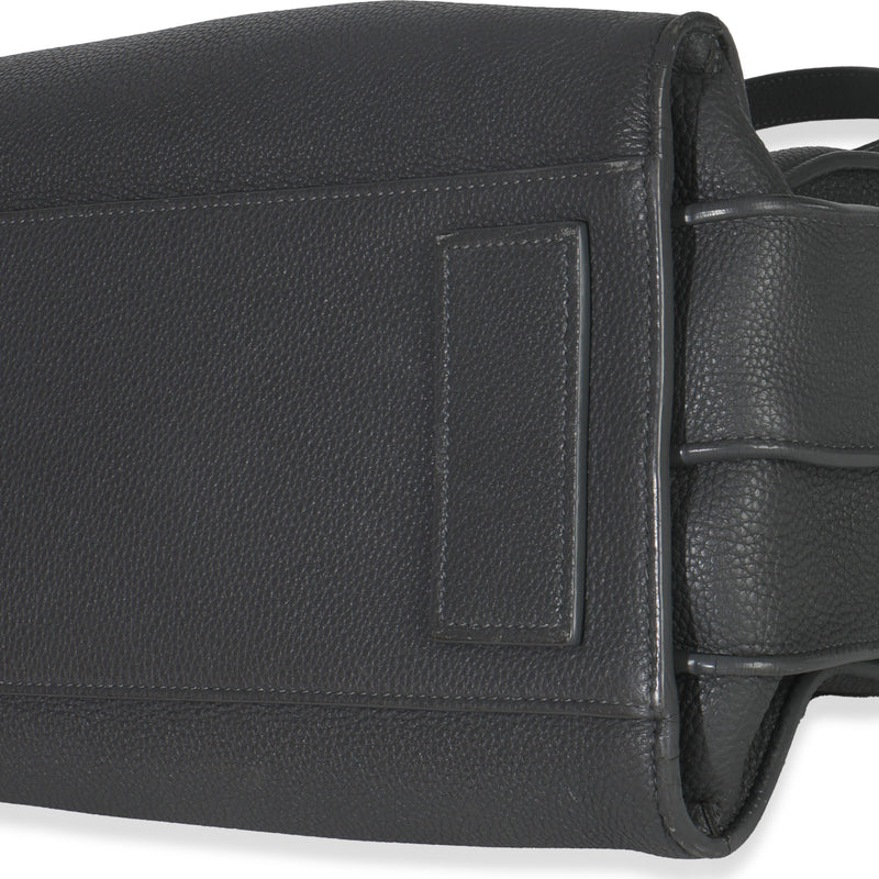 Saint Laurent Grey Grained Calfskin Small Souple Sac De Jour Gray Leather Handbag