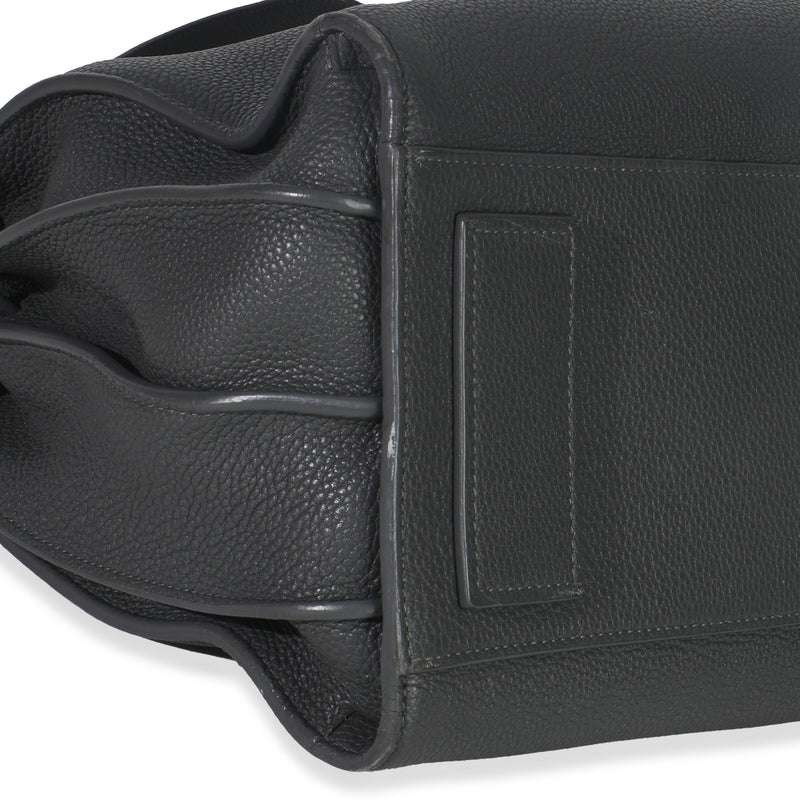Saint Laurent Grey Grained Calfskin Small Souple Sac De Jour Gray Leather Handbag