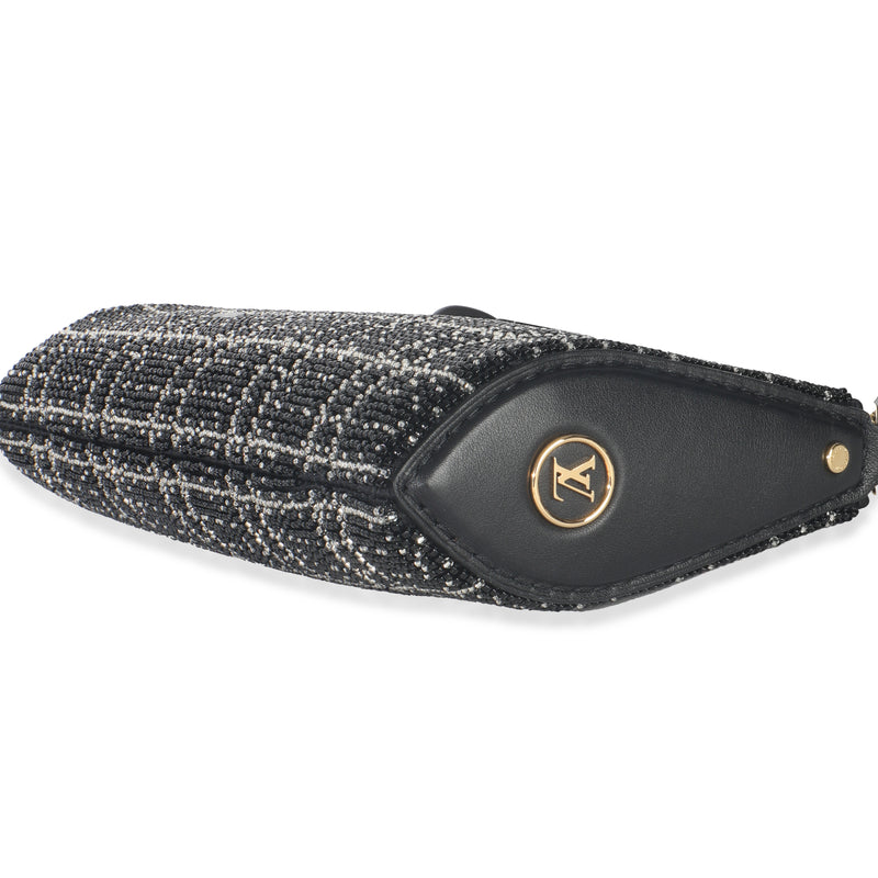 Louis Vuitton Black White Beaded Pochette Tirette Black; Silver Embellished; Other Handbag