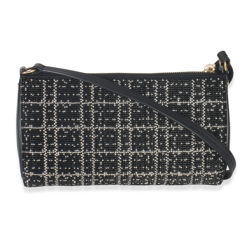 Louis Vuitton Black White Beaded Pochette Tirette Black; Silver Embellished; Other Handbag