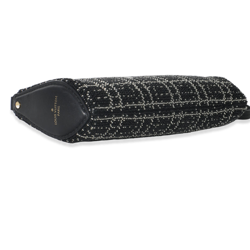 Louis Vuitton Black White Beaded Pochette Tirette Black; Silver Embellished; Other Handbag