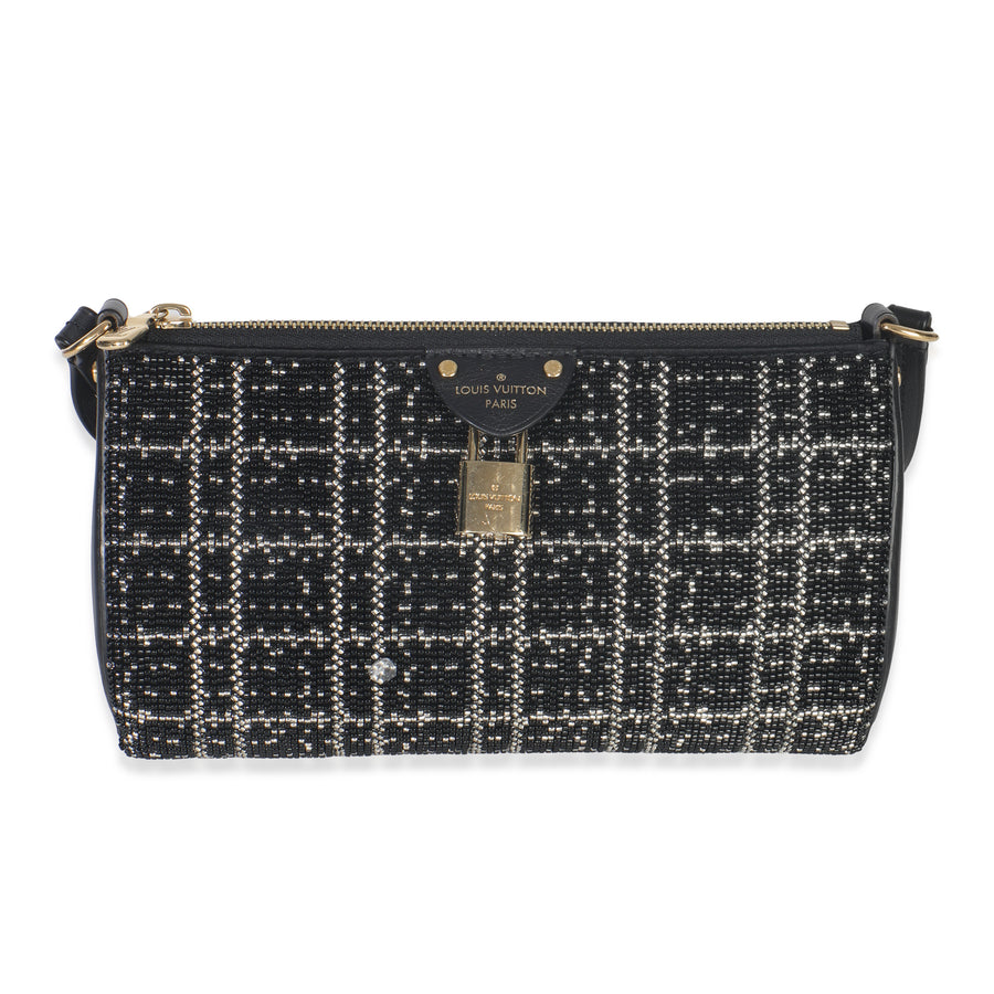 Louis Vuitton Black White Beaded Pochette Tirette Black; Silver Embellished; Other Handbag
