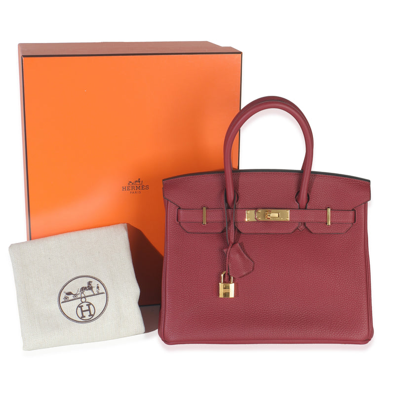 Hermès Rouge Grenat Togo Birkin 30 Ghw Red Leather Handbag