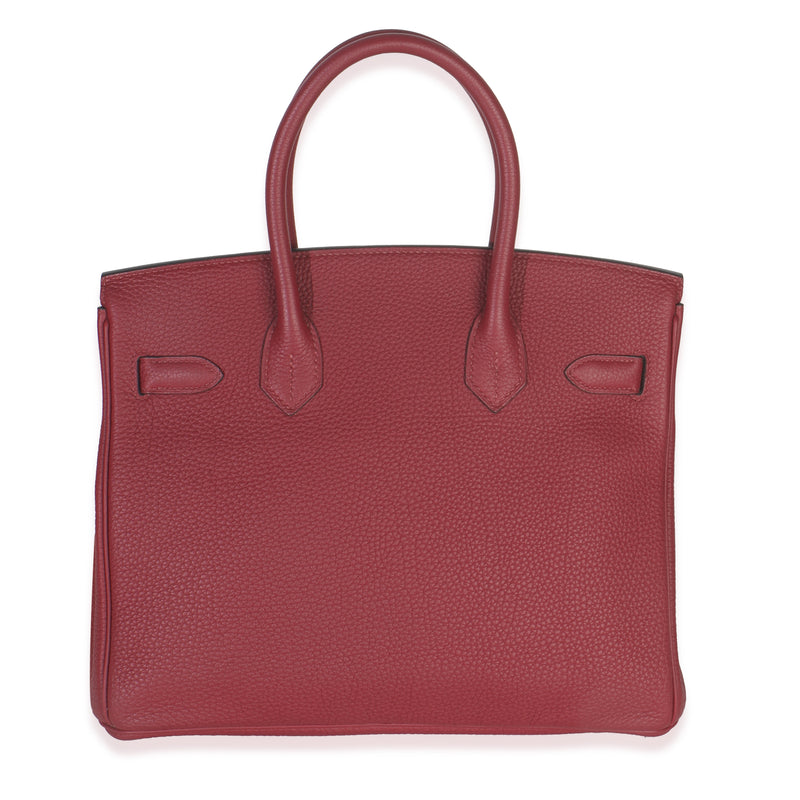 Hermès Rouge Grenat Togo Birkin 30 Ghw Red Leather Handbag