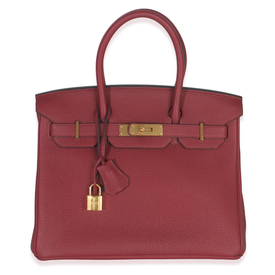 Hermès Rouge Grenat Togo Birkin 30 Ghw Red Leather Handbag