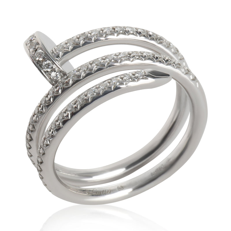 Cartier White Gold Diamond Double Juste Un Clou Ring 18k