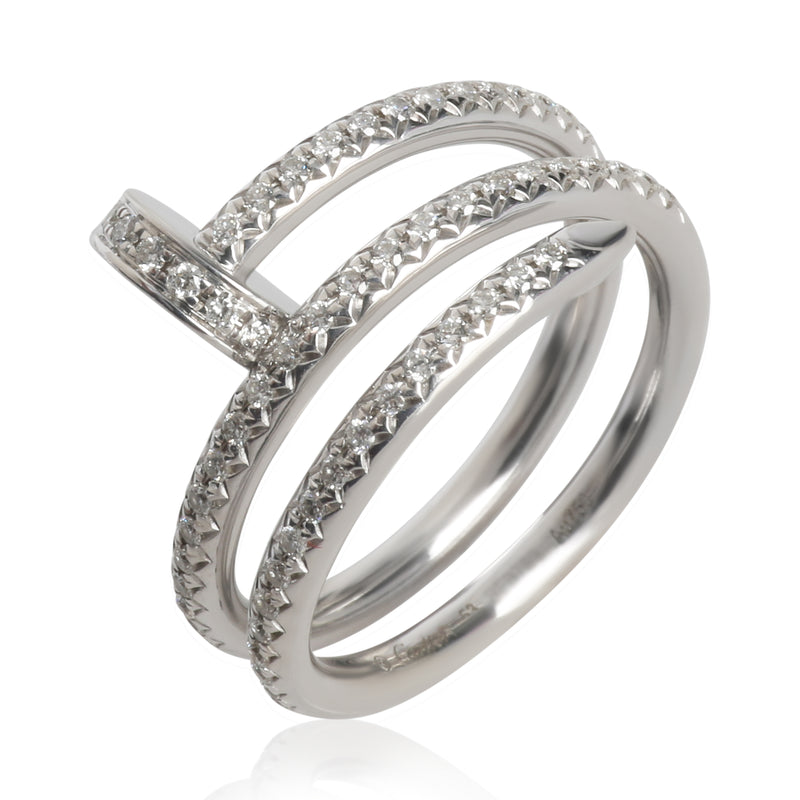 Cartier White Gold Diamond Double Juste Un Clou Ring 18k
