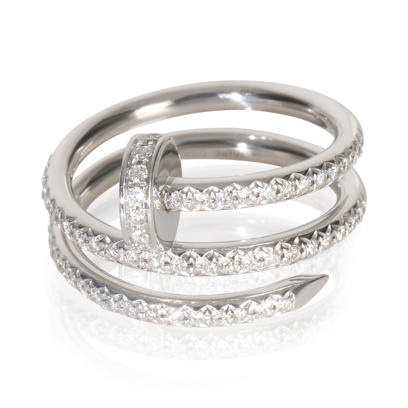 Cartier White Gold Diamond Double Juste Un Clou Ring 18k