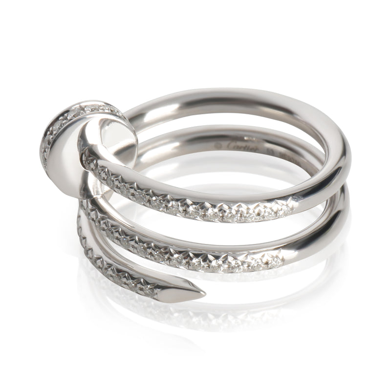 Cartier White Gold Diamond Double Juste Un Clou Ring 18k